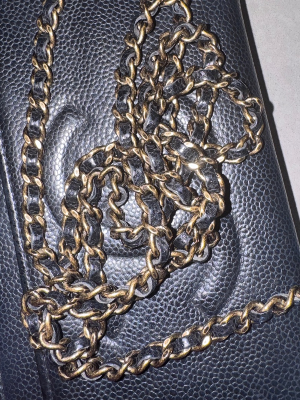 CHANEL Black Quilted Leather CC Logo Chain Crossbody - Picture 8 of 11